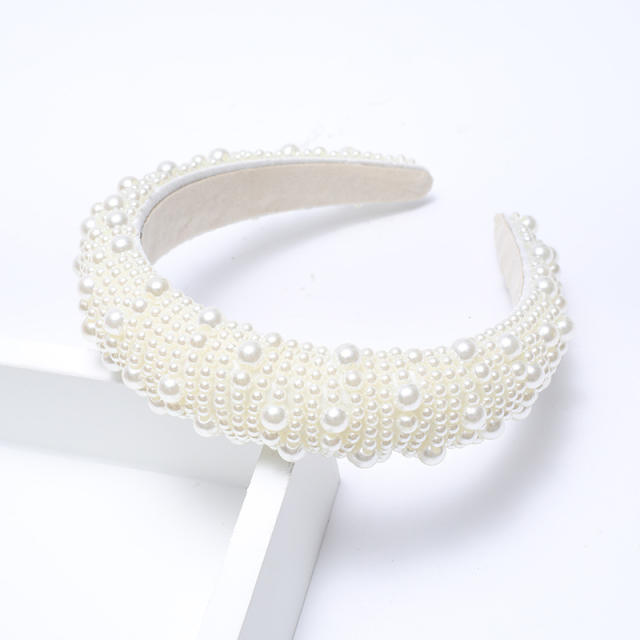 Elegant pearl bead padded headband