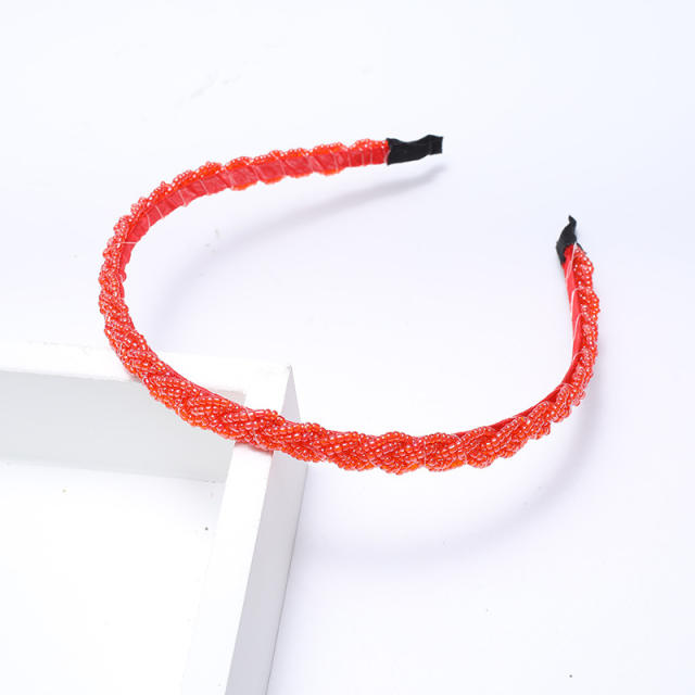 Hot sale korean fashion color bead braid headband