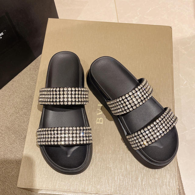 Hot sale diamond platform slippers