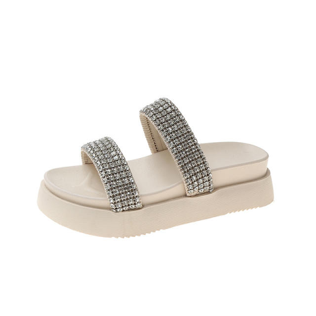 Hot sale diamond platform slippers