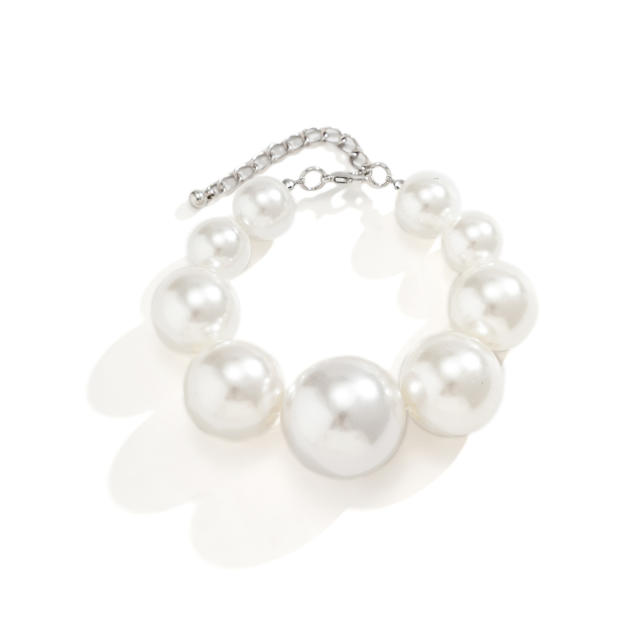 Personality plastic pearl bead necklace set