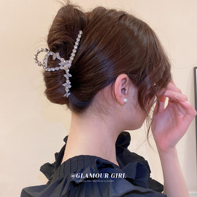 Delicate diamond butterfly hair claw clips