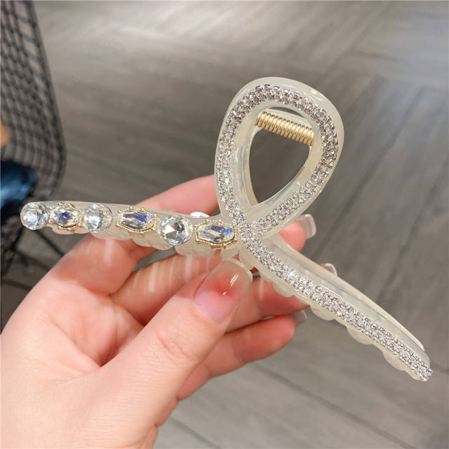 Luxury resin rhinestone diamond large hair claw clips