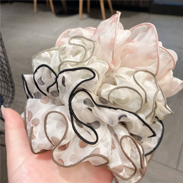 Polka dots Chiffon summer scrunchies