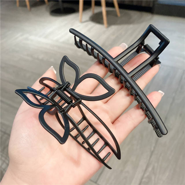 Large size black color alloy hair claw clips