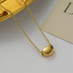 Concise jequirity bean dainty stainless steel necklace
