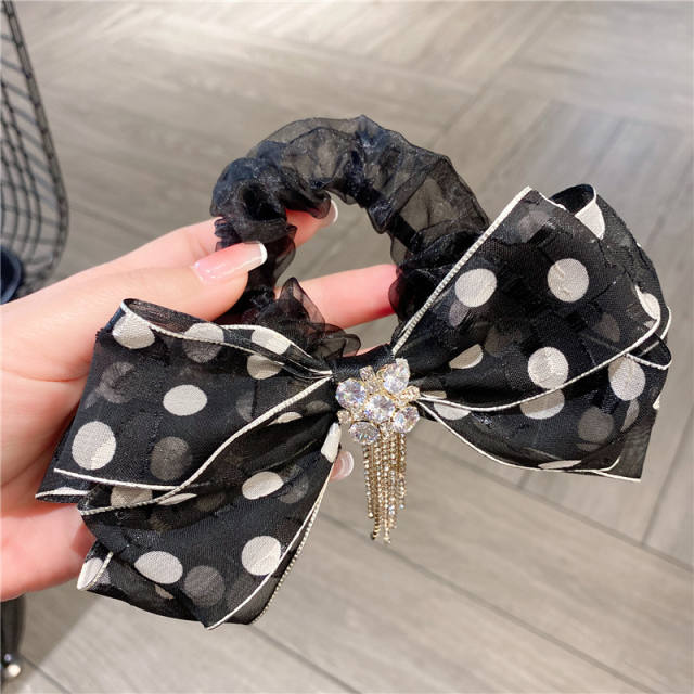 Korean fashion polka dots bow scrunchies