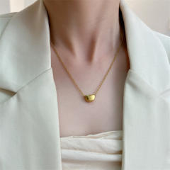 Concise jequirity bean dainty stainless steel necklace