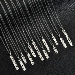 18K gold plated stainless steel zodiac pendant necklace