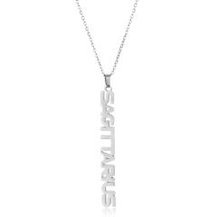18K gold plated stainless steel zodiac pendant necklace