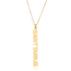 18K gold plated stainless steel zodiac pendant necklace
