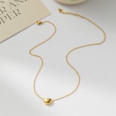Concise jequirity bean dainty stainless steel necklace