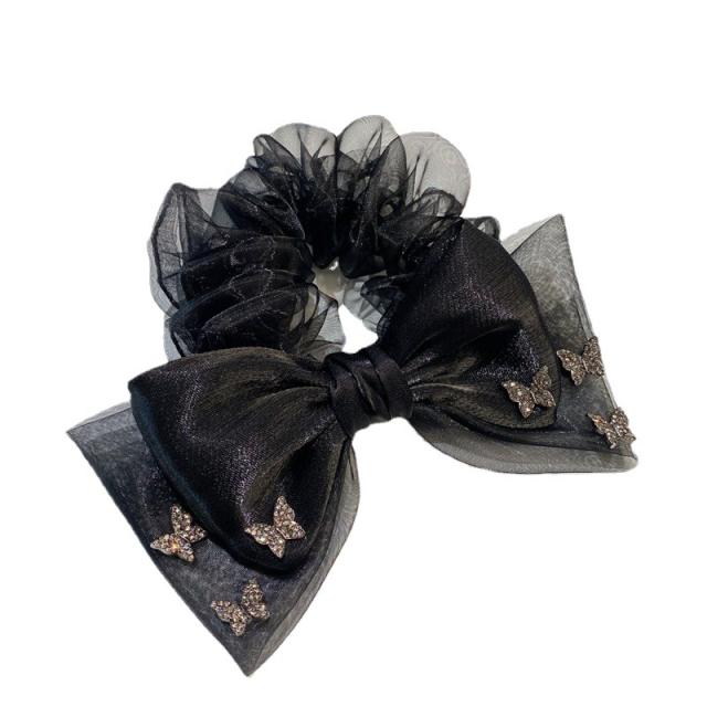 Elegant mesh bow scrunchies