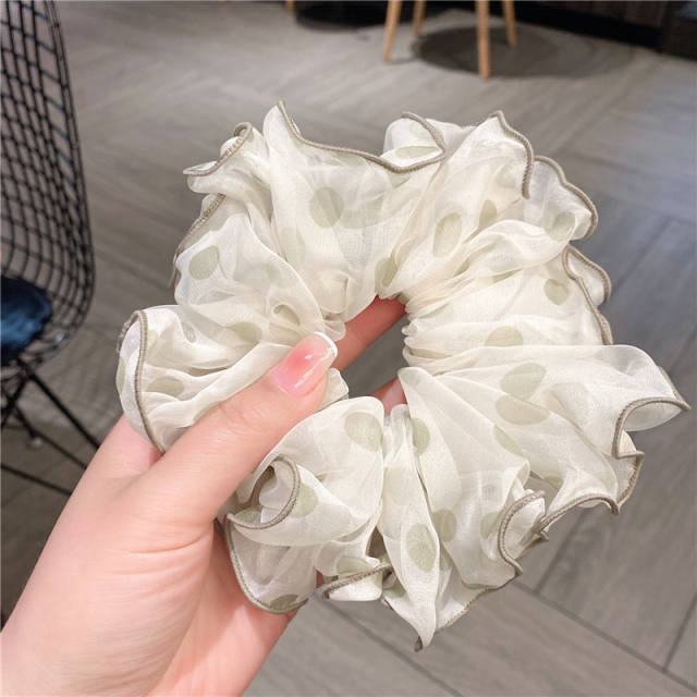 Polka dots Chiffon summer scrunchies