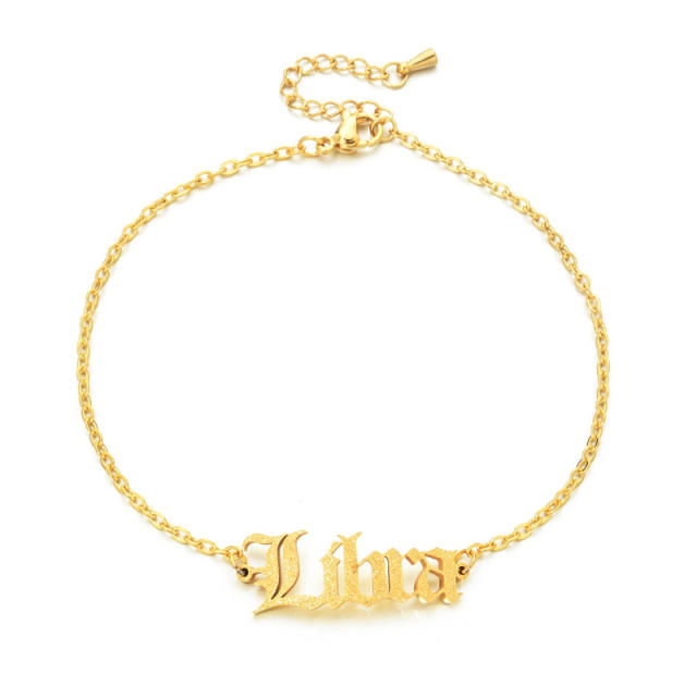 Frost zodiac stainless steel anklet