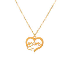 Fashionable heart shape mom letter mother's day stainless steel necklace