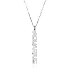 18K gold plated stainless steel zodiac pendant necklace
