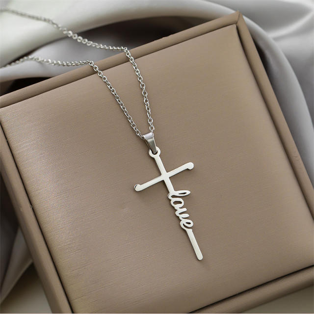 Popular trust patience hope letter stainless steel necklace