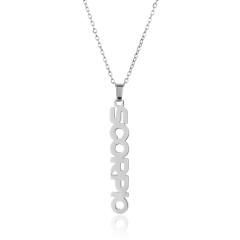 18K gold plated stainless steel zodiac pendant necklace