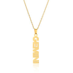 18K gold plated stainless steel zodiac pendant necklace