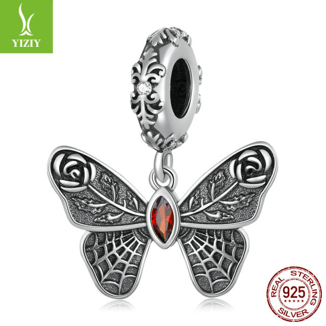 925 sterling silver enamel butterfly charm pendant diy bracelet