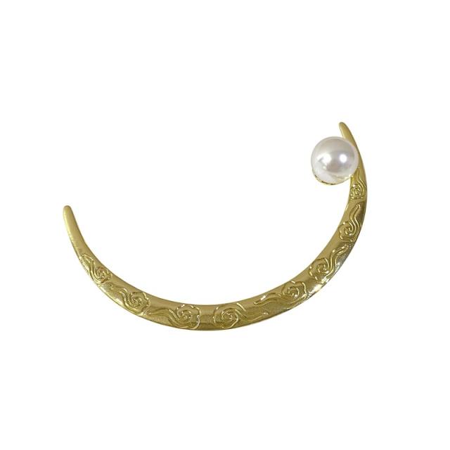 Chinese trend moon design pearl hair sticks