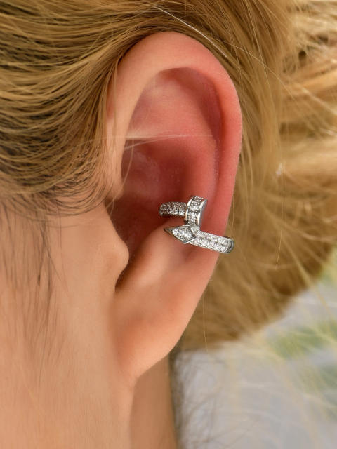 Luxury pave setting rhinestone diamond nail ear cuff(1pcs price)