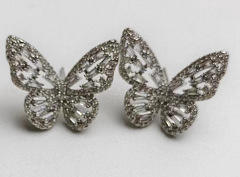 Hot sale pave setting rhinestone butterfly necklace set