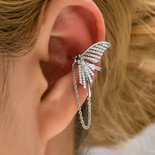 Luxury pave setting rhinestone diamond ear cuff(1pcs price)