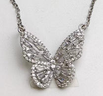 Hot sale pave setting rhinestone butterfly necklace set