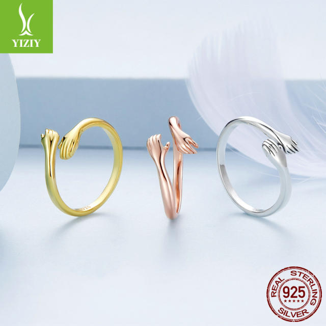 925 sterling silver hug rings