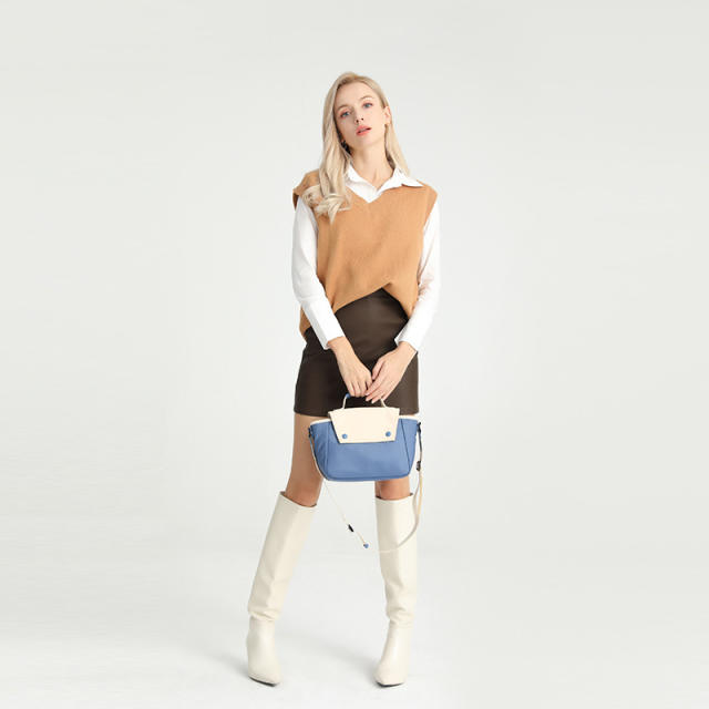 Casual color matching elegant crossbody bag
