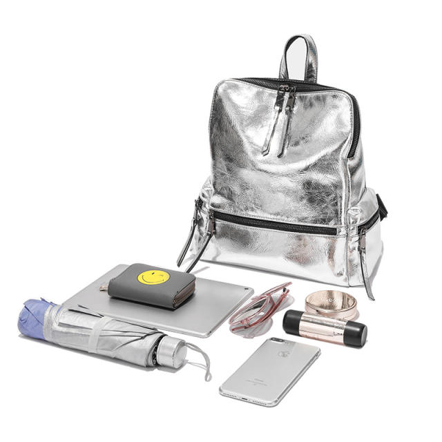 Personality silver colo Y2K backpack