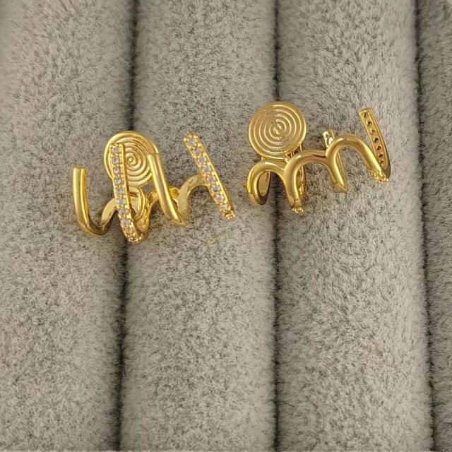 Elegant gold plated copper clip on earrings