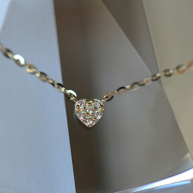 925 sterling silver mini heart dainty necklace