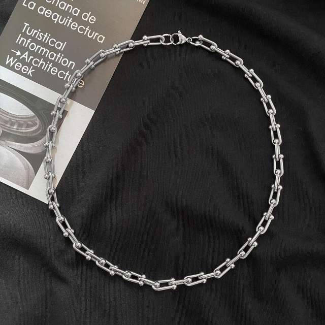 Hiphop stainless steel chain choker for men