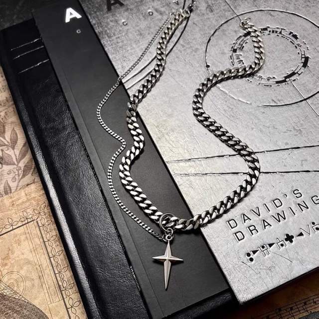 Hiphop popular star charm stainless steel chain necklace