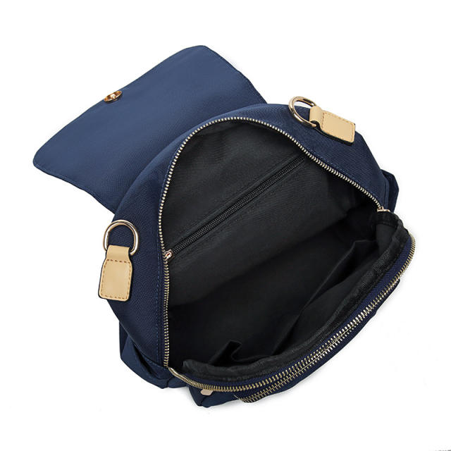 Casual waterproof nylon navy color backpack