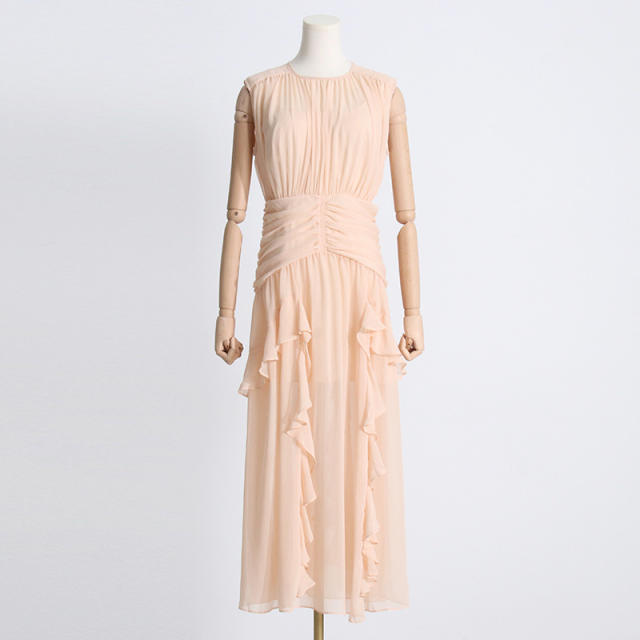 Elegant plain color maxi formal dress