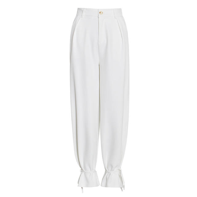 Elegant plain color suit pant set