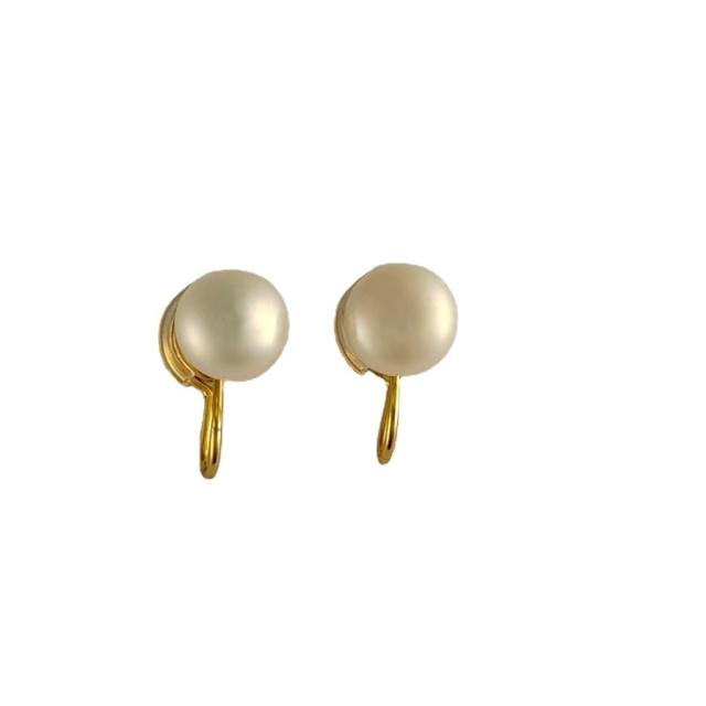 Chic water pearl copper clip on earrings