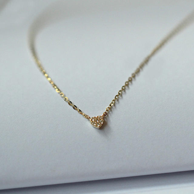 925 sterling silver mini heart dainty necklace