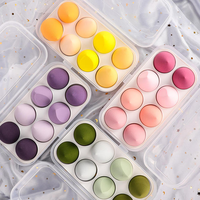 8pcs hot sale colorful makeup blenders with case