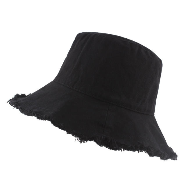 Korean fashion plain color cotton bucket hat