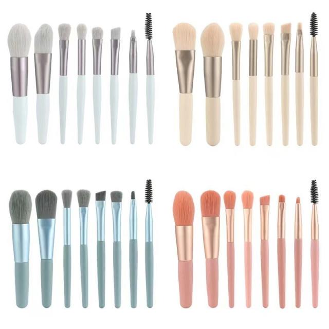 8pcs colorful makeup brushes set