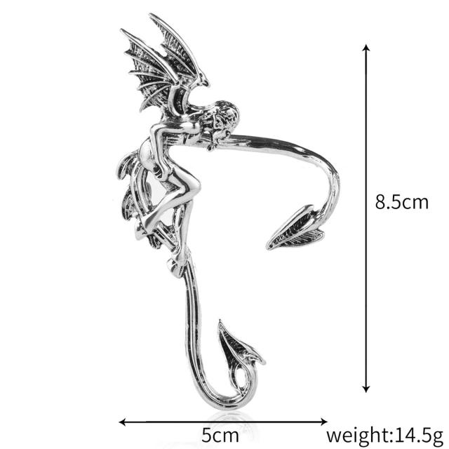 Gothic trend silver color dragon ear wrap(1pcs price)