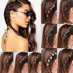 5pcs boho shell leaf cross charm hair accessory for braids dreadlocak accessories