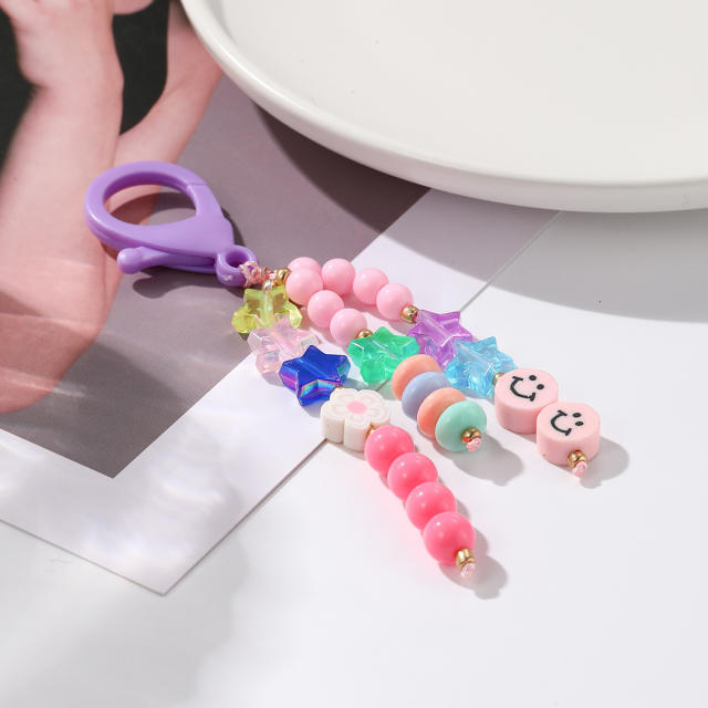 Y2K cute love letter colorful bead keychain