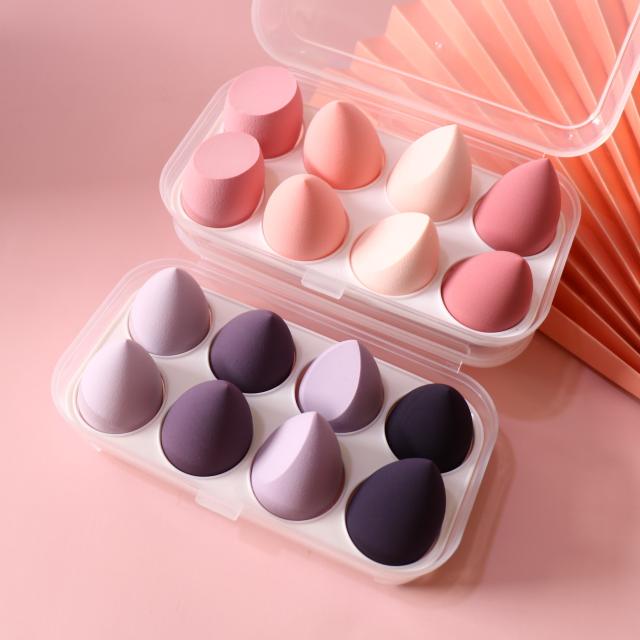 8pcs colorful sponges makeup blenders with case