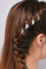 5pcs boho shell leaf cross charm hair accessory for braids dreadlocak accessories